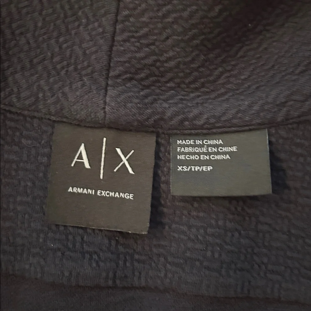 A|X Armani Exchange Navy Blue Shawl Collar Knit Cardigan Sweater Jacket XS - Picture 7 of 9